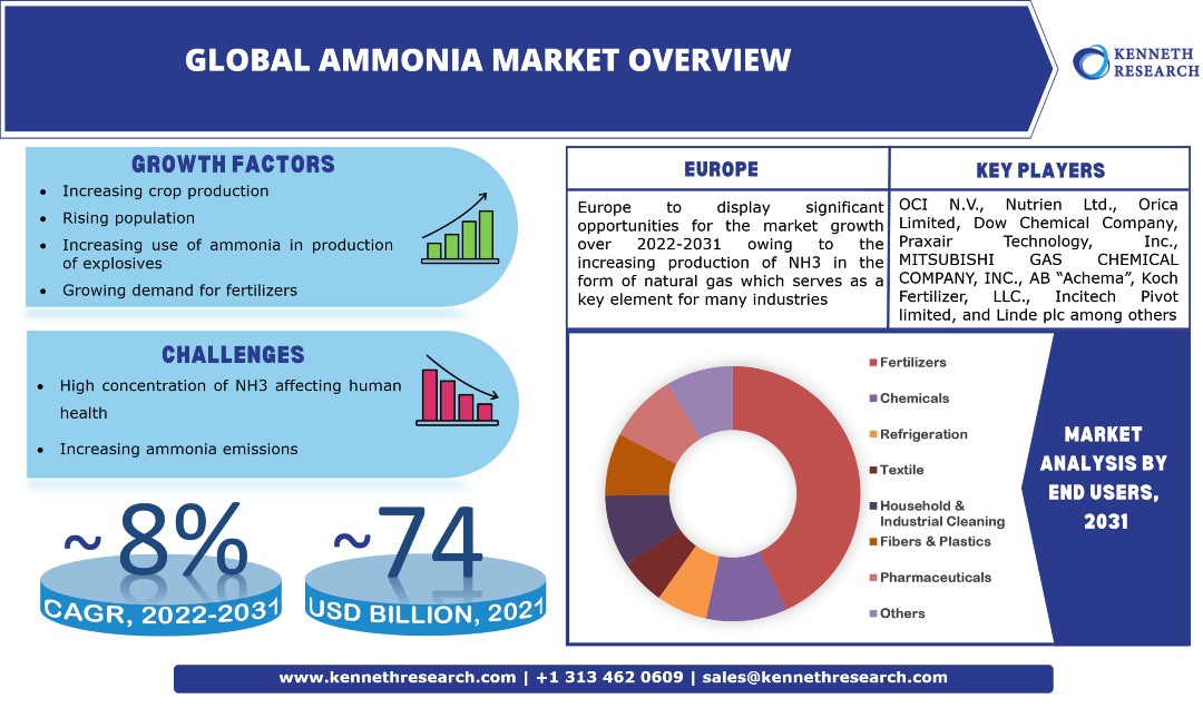 世界のアンモニア市場動向、業界分析、予測